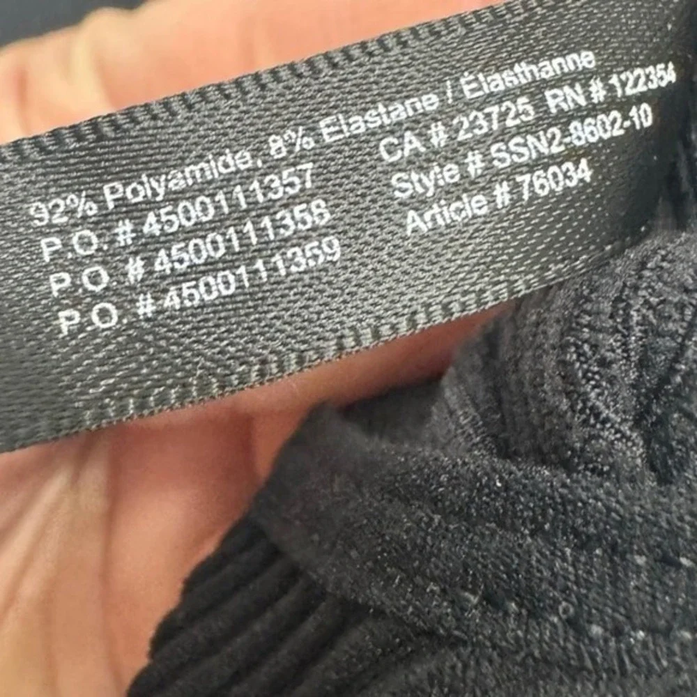 Sunday Best Black Ribbed Bodycon Mini‎ Dress XS/S Adjustable Straps Y2K Sexy - Picture 5 of 7